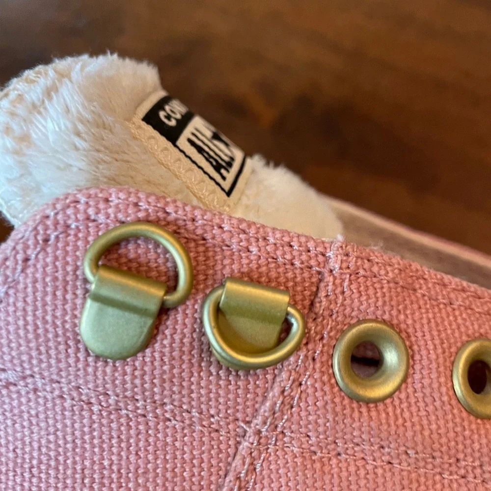 Converse All Star Pink With Gold Details and Sherpa Tongue - Picture 8 of 10